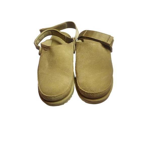 UGG GoldenCoast Clog Mustard Seed Tan Suede Adjustable Strap Sandals Size 4 - Picture 2 of 10